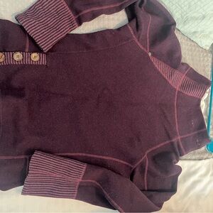 Prana Deep Plum Cowl Neck Sweater